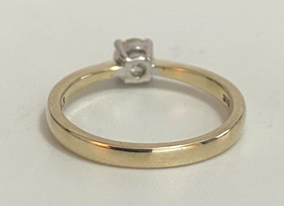 9K Yellow Gold & 0.33CT Diamond Solitaire Engagement Ring - Size M (US 6.25)