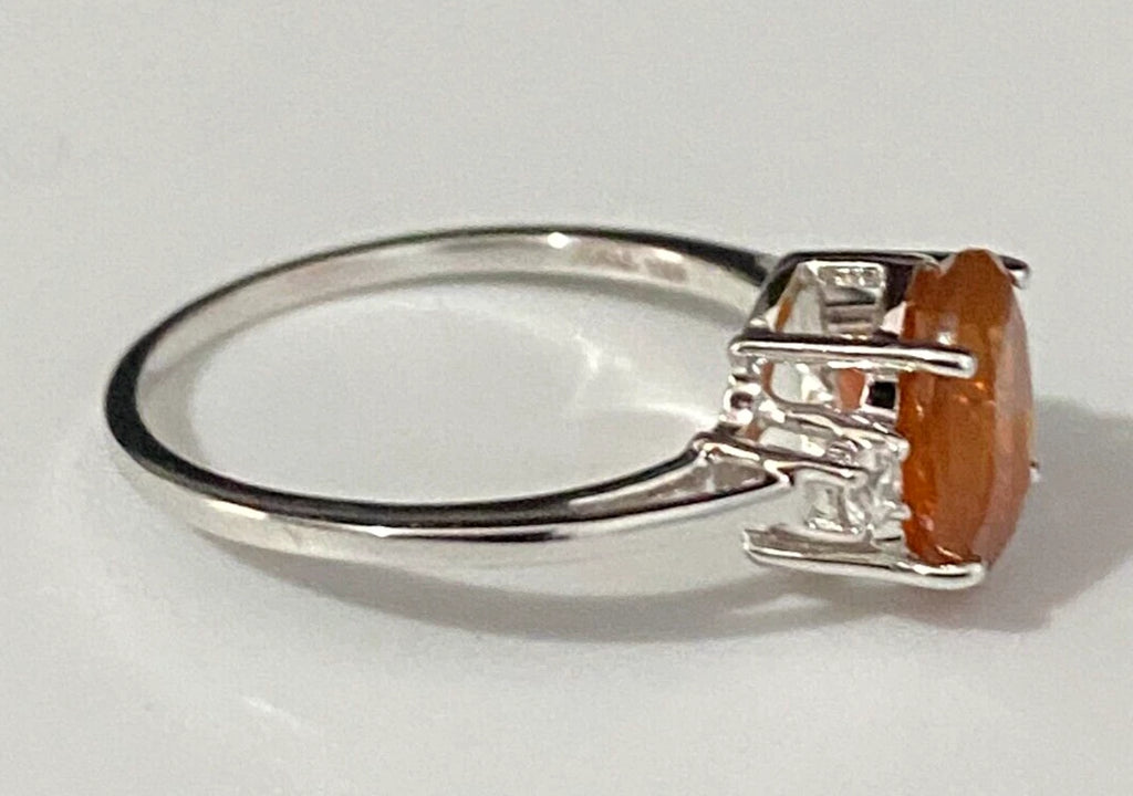 9K Yellow Gold W/ 1.32CT American Fire Opal Ring Size N - 6 1/2