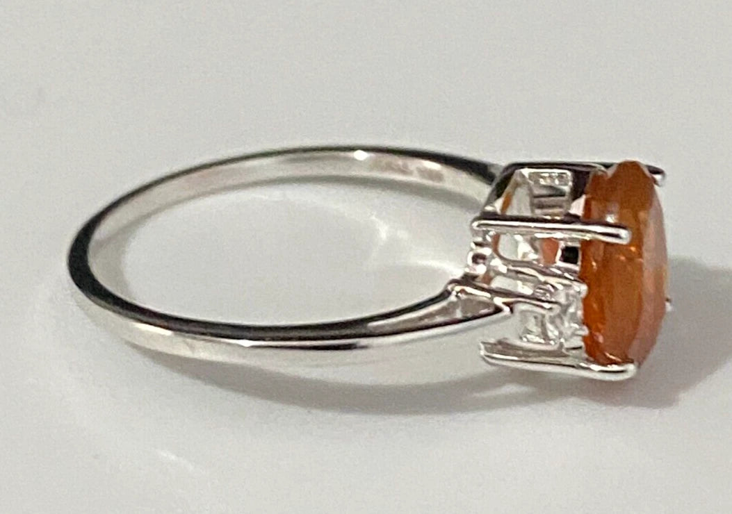 9K Yellow Gold W/ 1.32CT American Fire Opal Ring Size N - 6 1/2