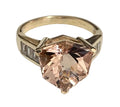 9ct Yellow Gold with 4.53CT Morganite Ring Size N (US 6.75)