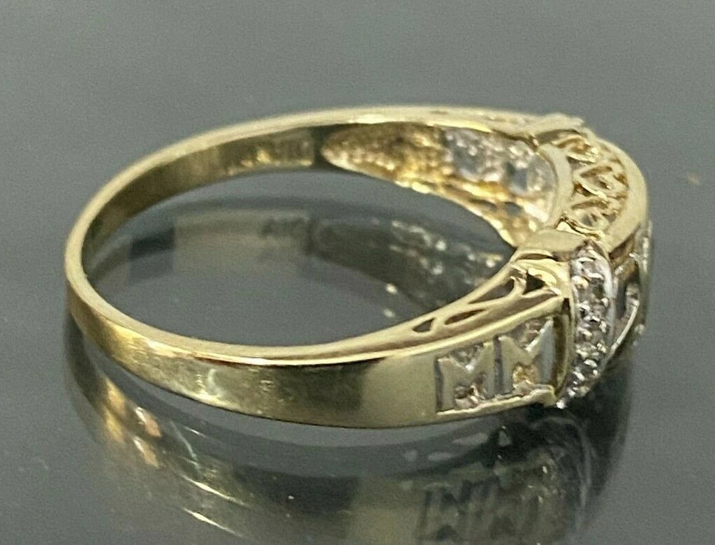 9K Yellow Gold & Diamond "2000" MILLENIUM Ring Size X - 11 5/8