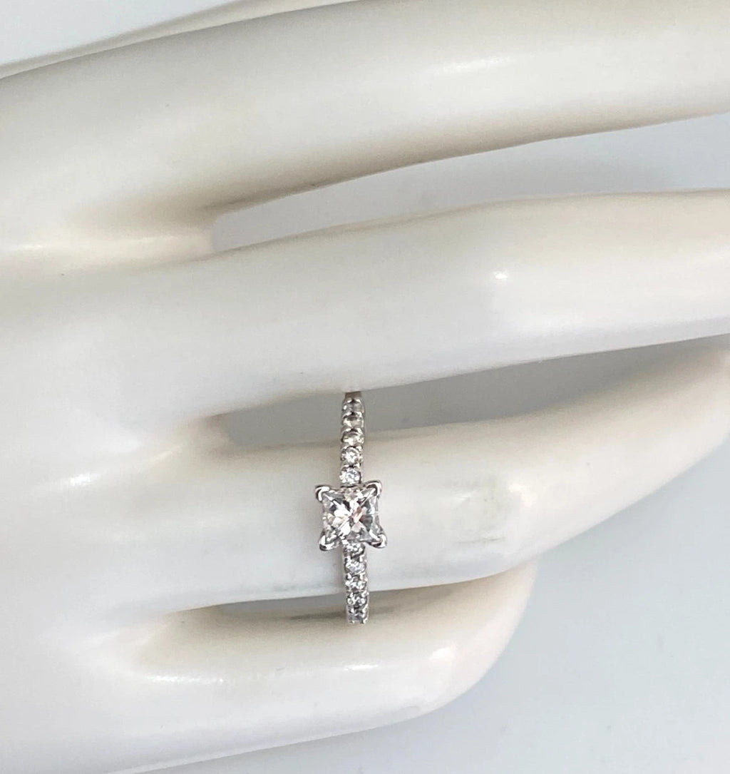 14K White Gold & 0.75CT Diamond Solitaire Engagement Ring Size P 1/2 (US 8)