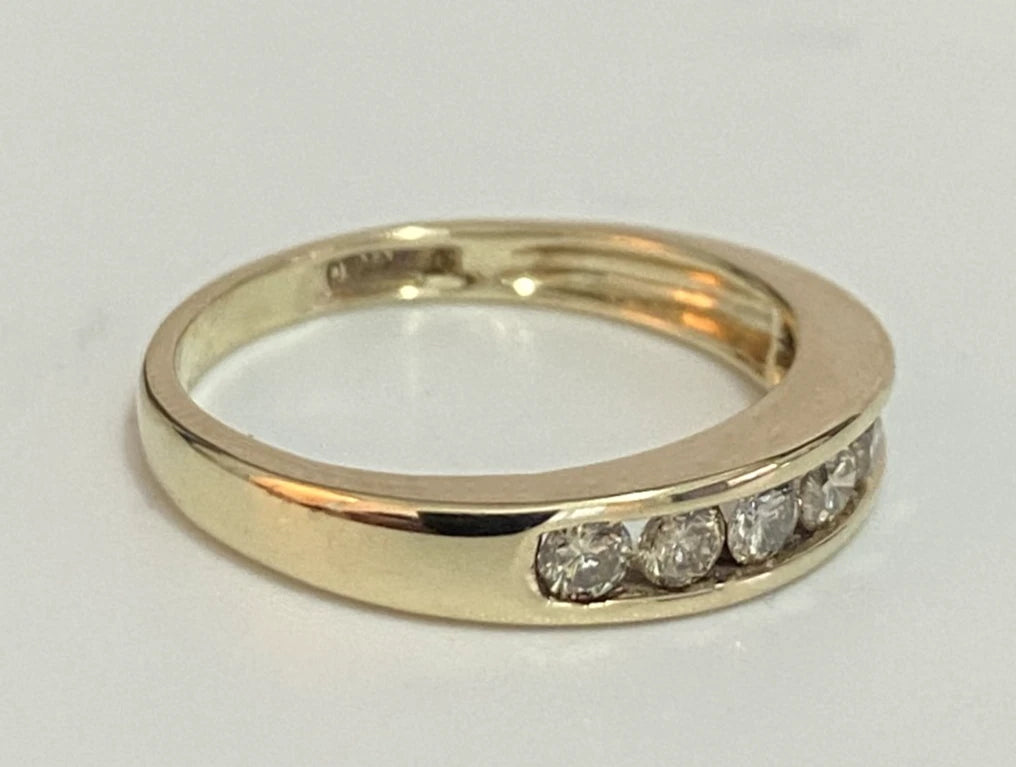 9K Yellow Gold & 0.50CT Diamond Eternity Channel Set Ring Size O (US 7.15)
