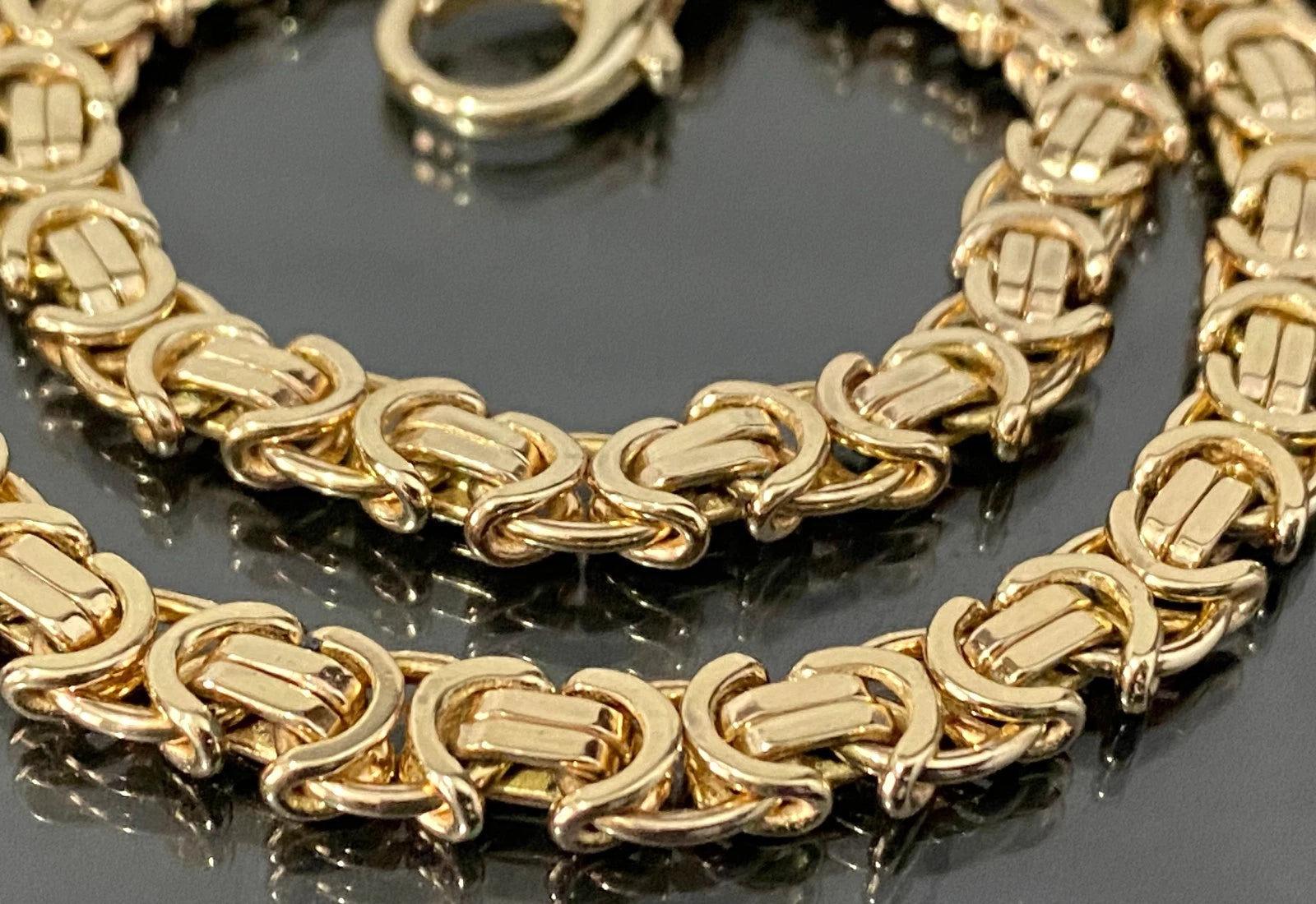 9K Yellow Gold Byzantine Link Chain Necklace