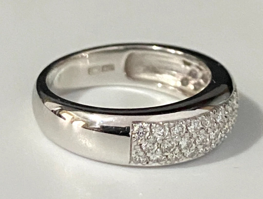 14K White Gold & 0.45CT Diamond Pave Anniversary Ring Size J - 4 5/8