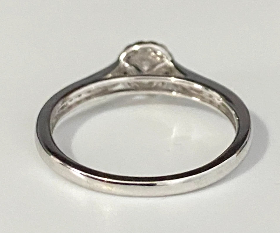 9K White Gold & 0.33CT Diamond Engagement Ring Size L 1/2 - 6