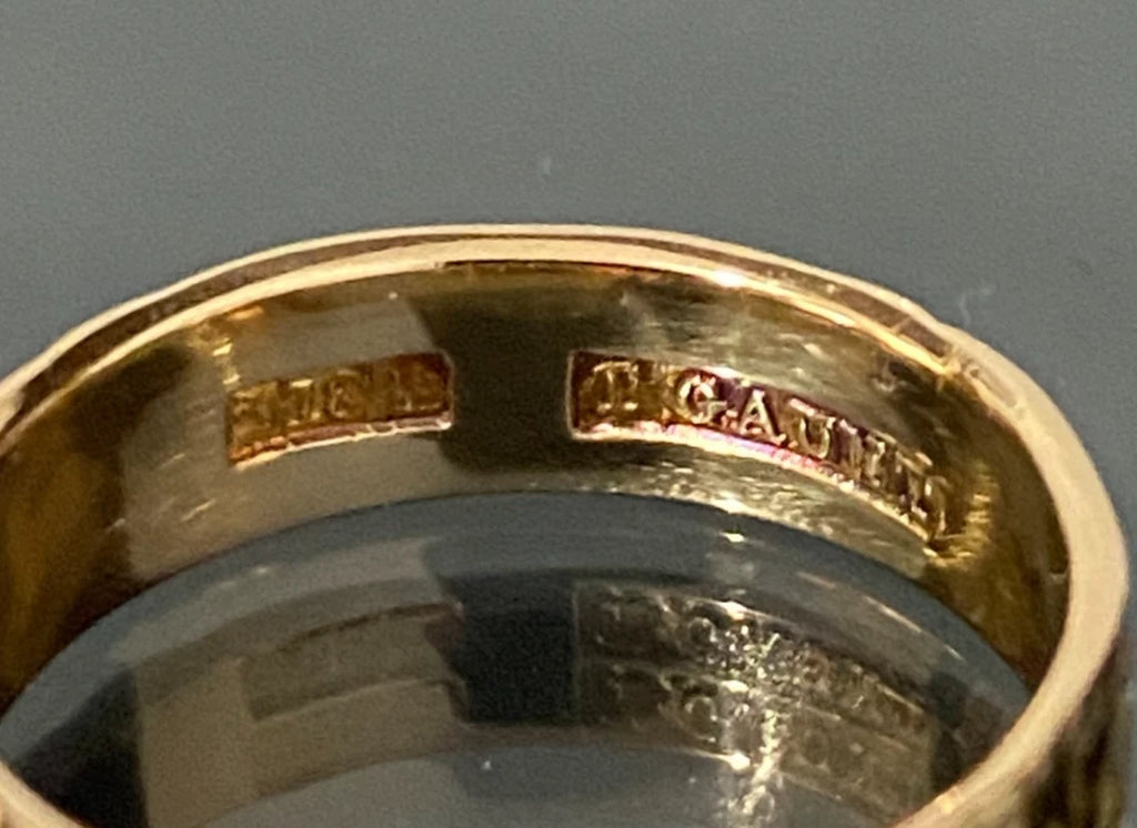 Antique Australian 18K Yellow Gold Engraved Wedding Band Ring Size L - 5 7/8