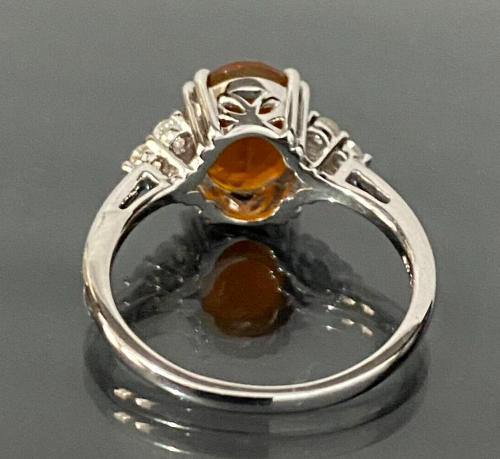 9K Yellow Gold W/ 1.93CT American Fire Opal Ring Size N 1/2 - 6 3/4