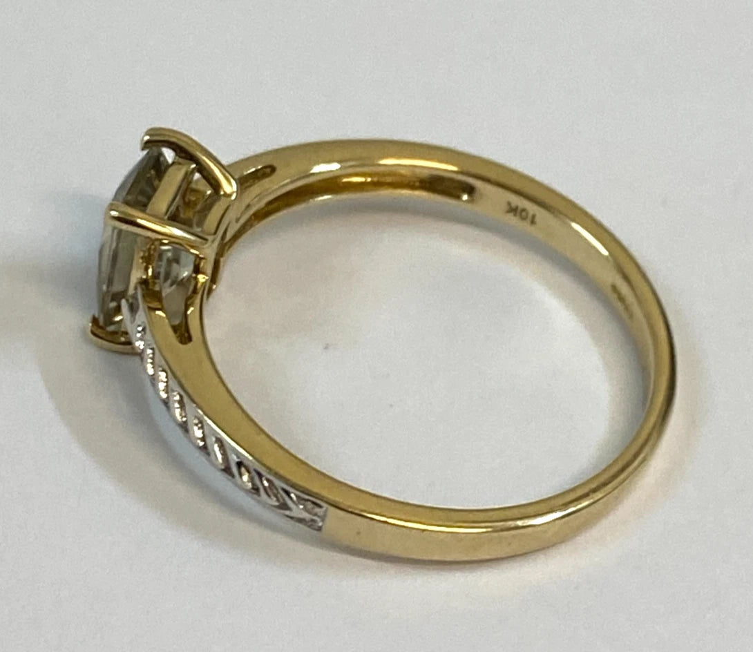 10CT Yellow Gold & Diaspore Single Stone Ring Size P - 7 3/4