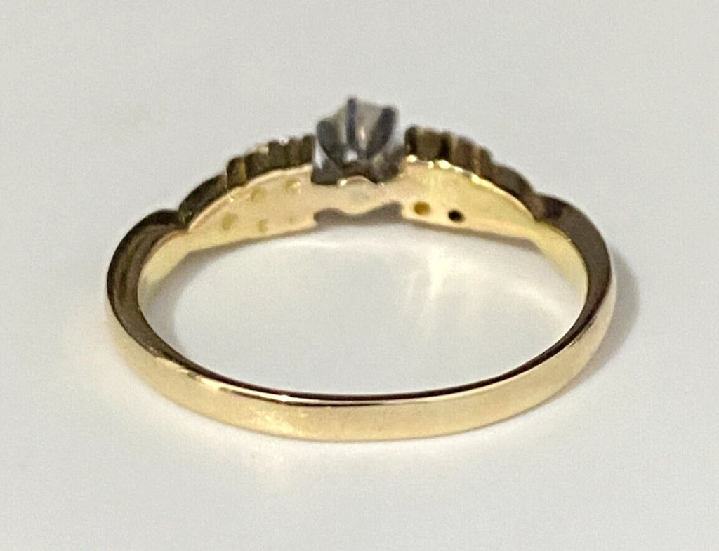 14K Yellow Gold & 0.30CT Diamond Engagement Ring Size P 1/2 - 7 3/4