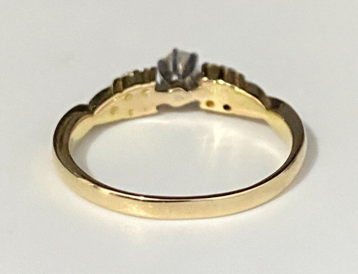 14K Yellow Gold & 0.30CT Diamond Engagement Ring Size P 1/2 - 7 3/4