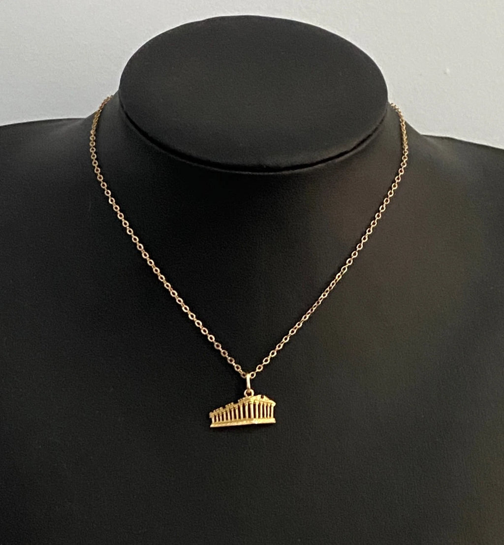18K Yellow Gold Parthenon Acropolis Pendant