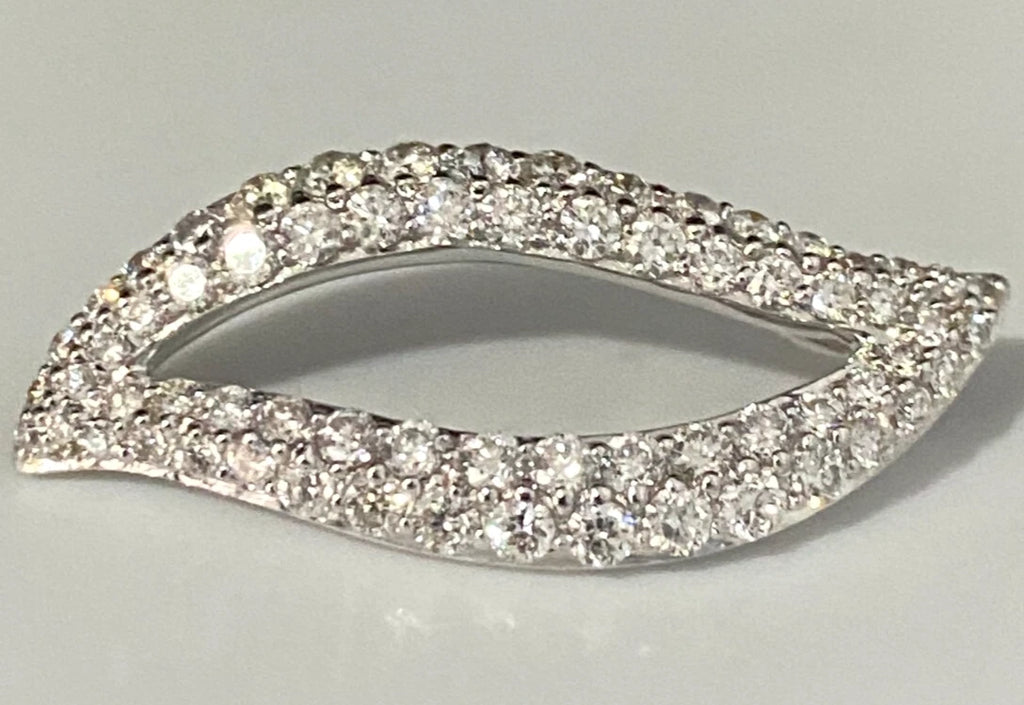 14K White Gold W/ 1.00CT Brilliant Diamond Drop Pendant