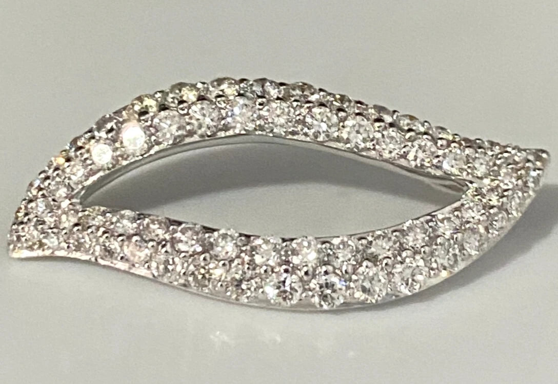 14K White Gold W/ 1.00CT Brilliant Diamond Drop Pendant