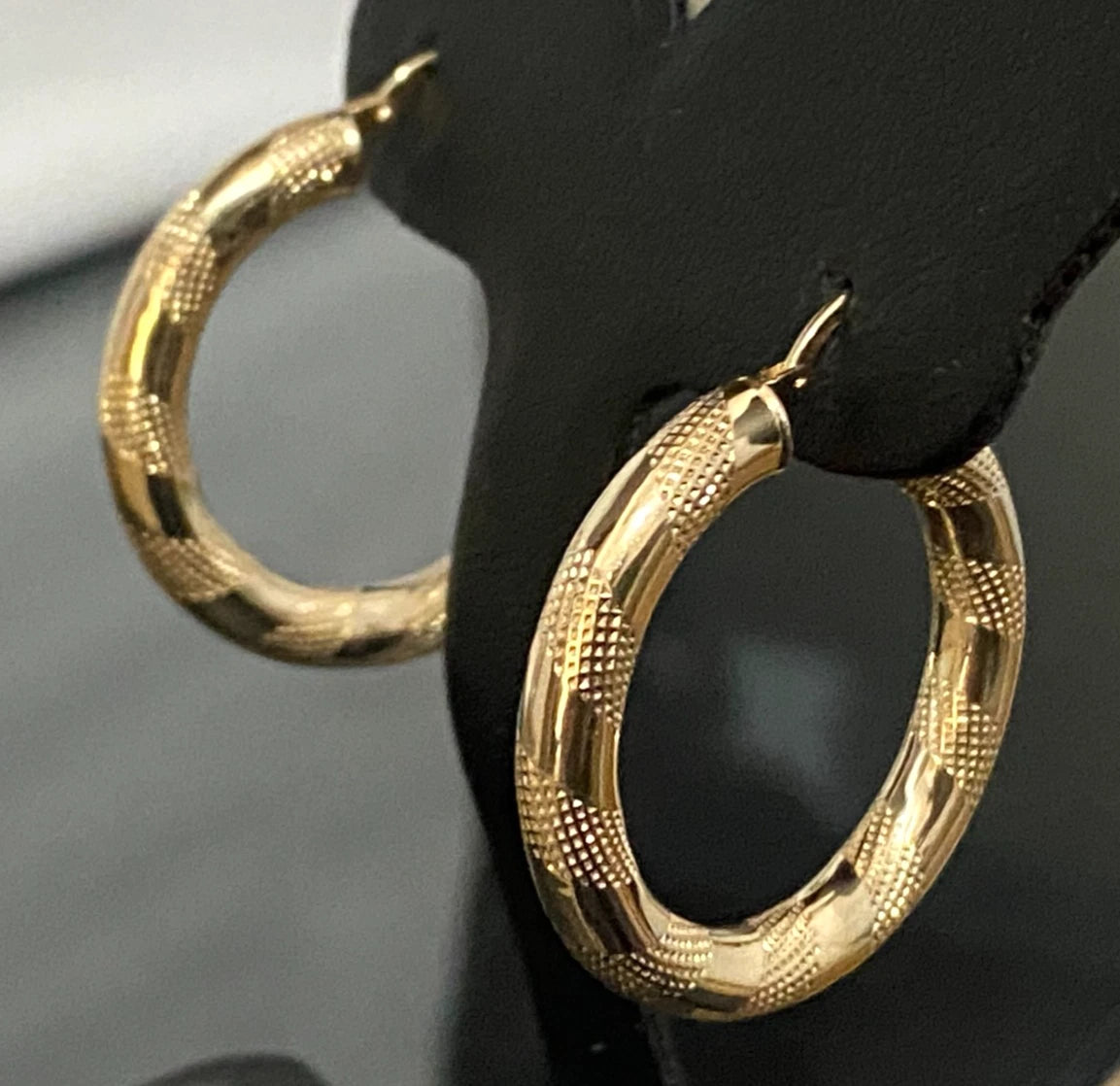 Italian 9K Yellow Gold Hoop Earrings 27.0mm