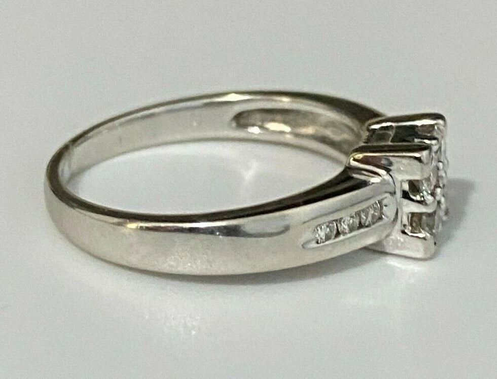 18K White Gold & 0.23CT Diamond Engagement Ring Size M - 6