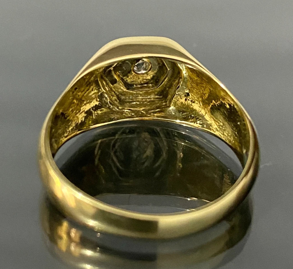 18K Yellow Gold & Diamond Men's Ring Size U - 10 1/2