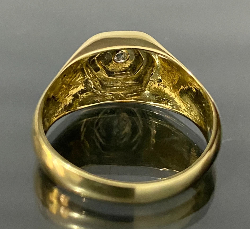 18K Yellow Gold & Diamond Men's Ring Size U - 10 1/2