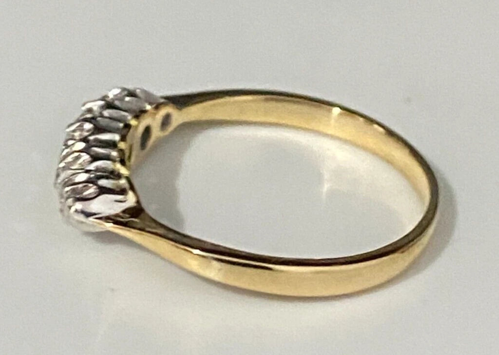 Art Deco 18K Yellow Gold & Diamond Five Stone Ring Size K 1/2 - 5 3/8