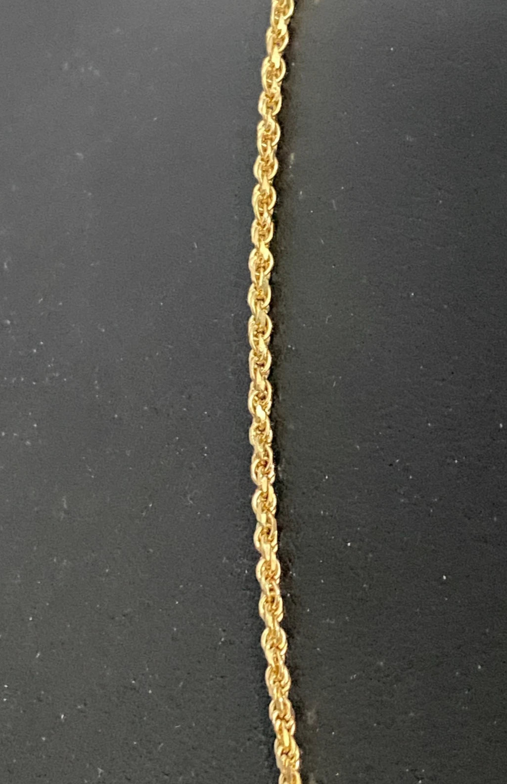 18K Yellow Gold Rope Link Chain Necklace 49.5cm Long