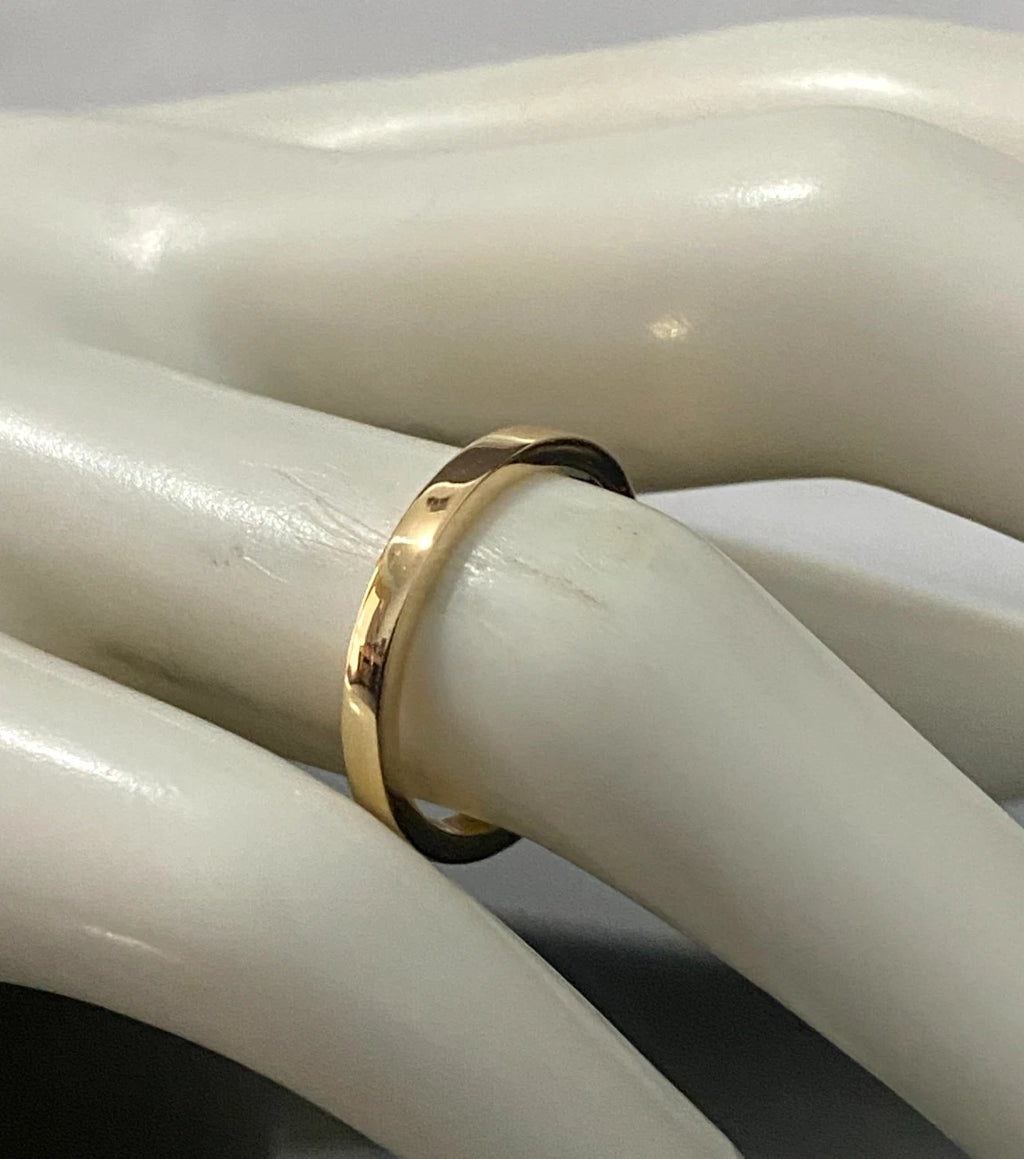 18K Yellow Gold Wedding Band Ring Size M - 6 1/4