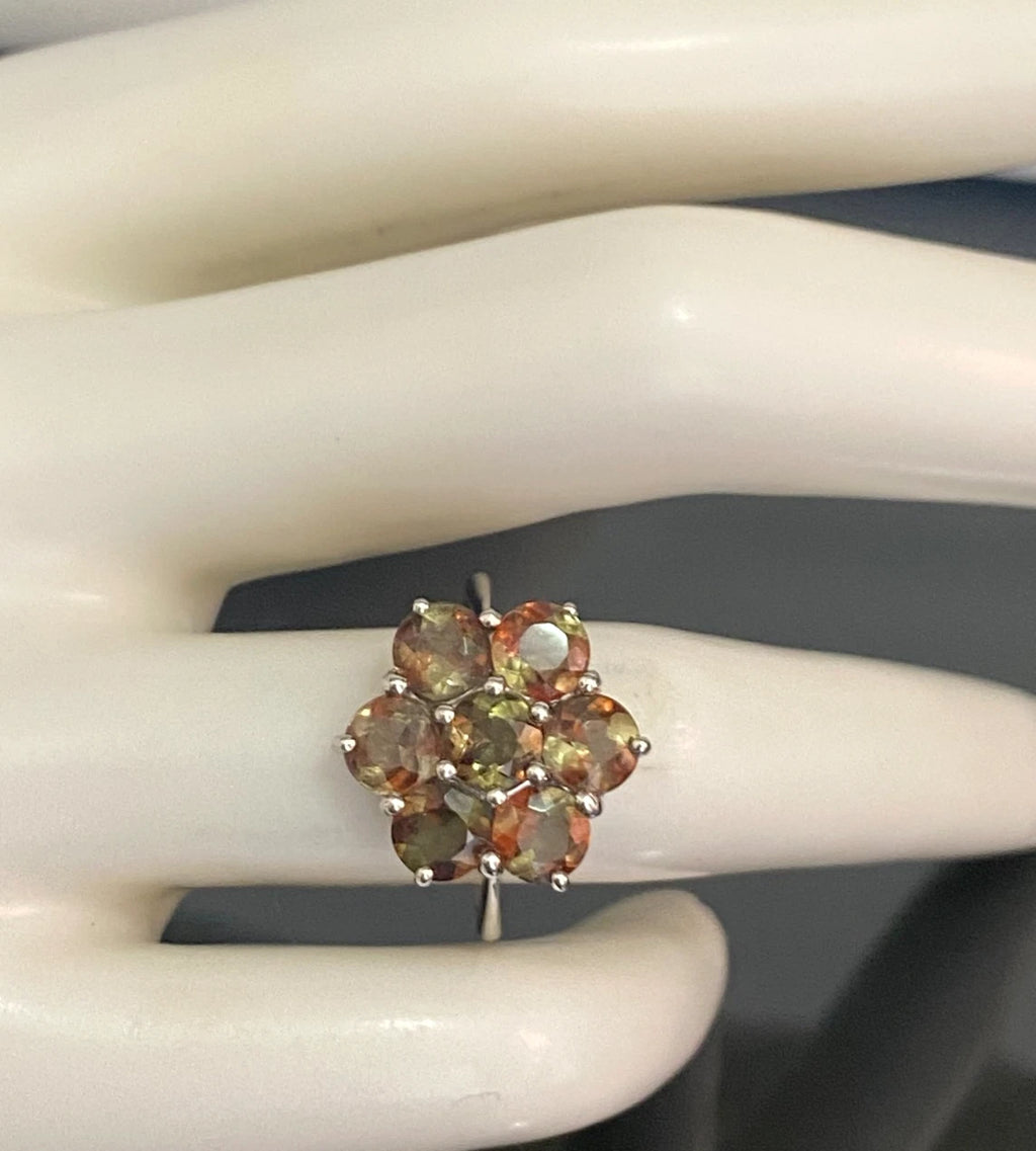 Ring File Measurement 9CT White Gold Andalusite Cluster Ring Size L 1/2 (US 6) – Jordans ...