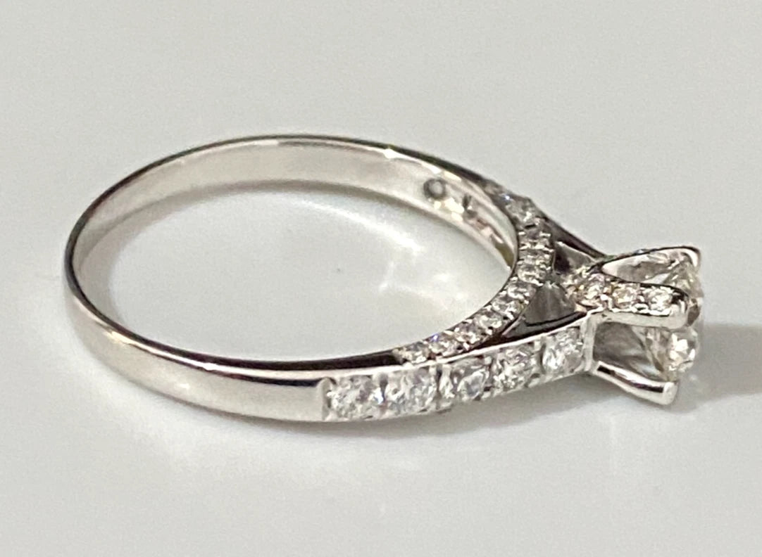 10K White Gold and 0.75CT Diamond Engagement Ring Size L - 5 1/2