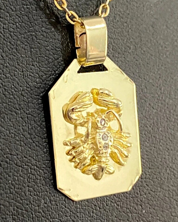 14K Yellow Gold Scorpio Zodiac Sign Pendant