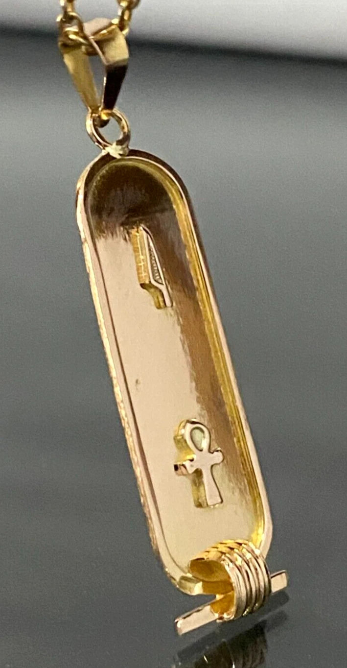 18K Yellow Gold Egyptian Hieroglyphics Pendant