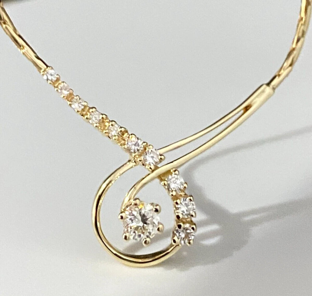 14K Yellow Gold & 0.50CT Diamond Necklace 41cm Long