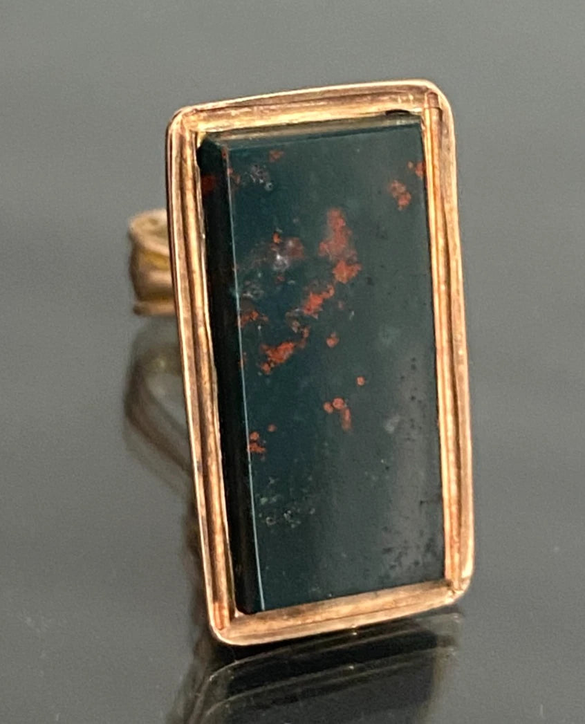 Antique Edwardian 9K Yellow Gold Bloodstone Fob/Seal Pendant