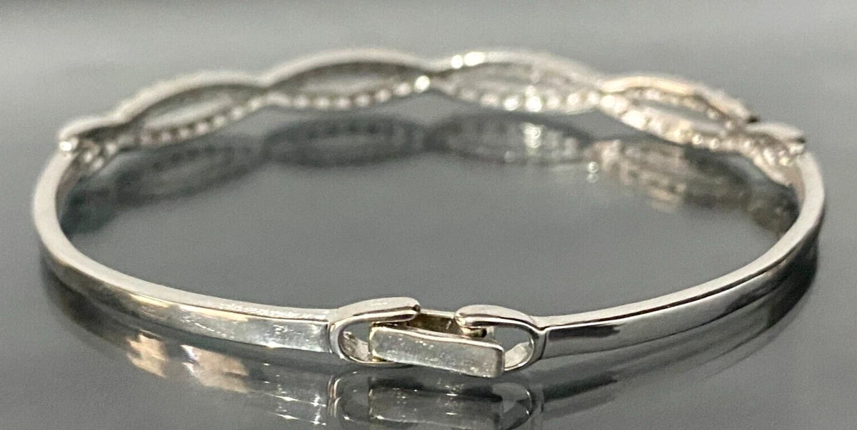 9K White Gold & 2.14CT Sphene Pave Set Bangle