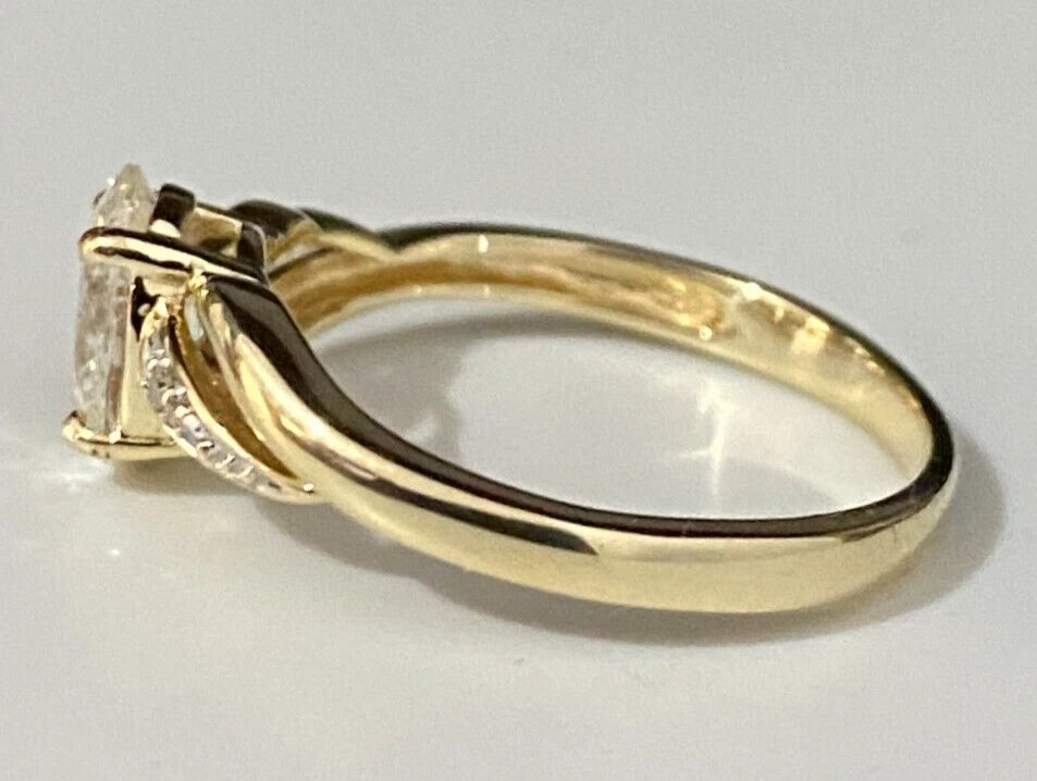 9K Yellow Gold & 1.0CT Diamond Single Stone Ring Size O - 7