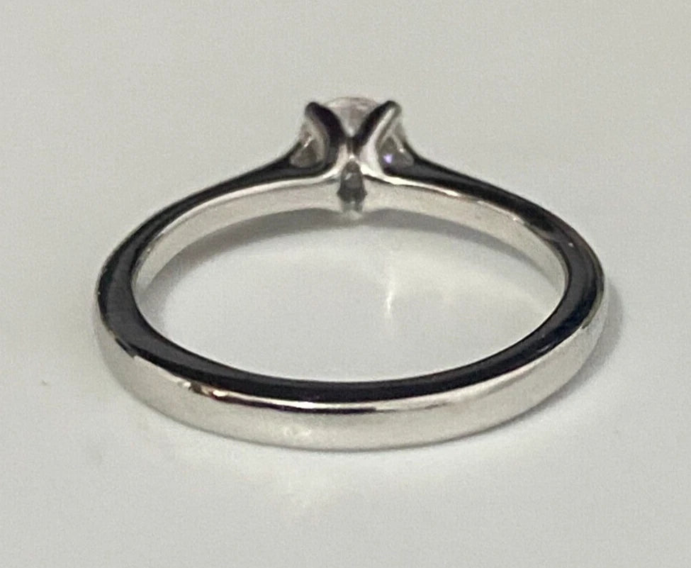 18K White Gold & 0.35CT Diamond Solitaire Ring Size H 1/2 - 4