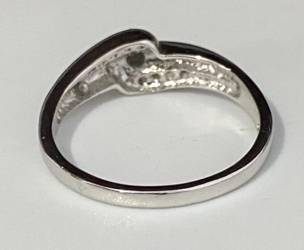 18K White Gold & 0.20CT Diamond Engagement Ring Size P 1/2 - 7 3/4