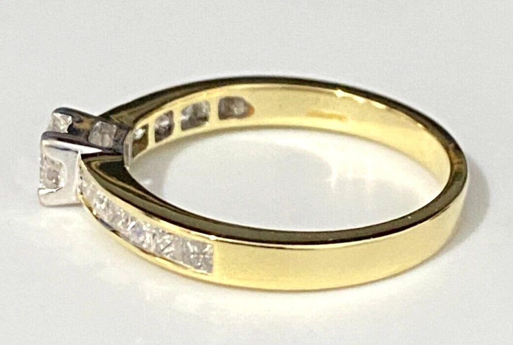 18K Yellow Gold & 0.75CT Diamond Engagement Ring Size M 1/2 - 6 1/4