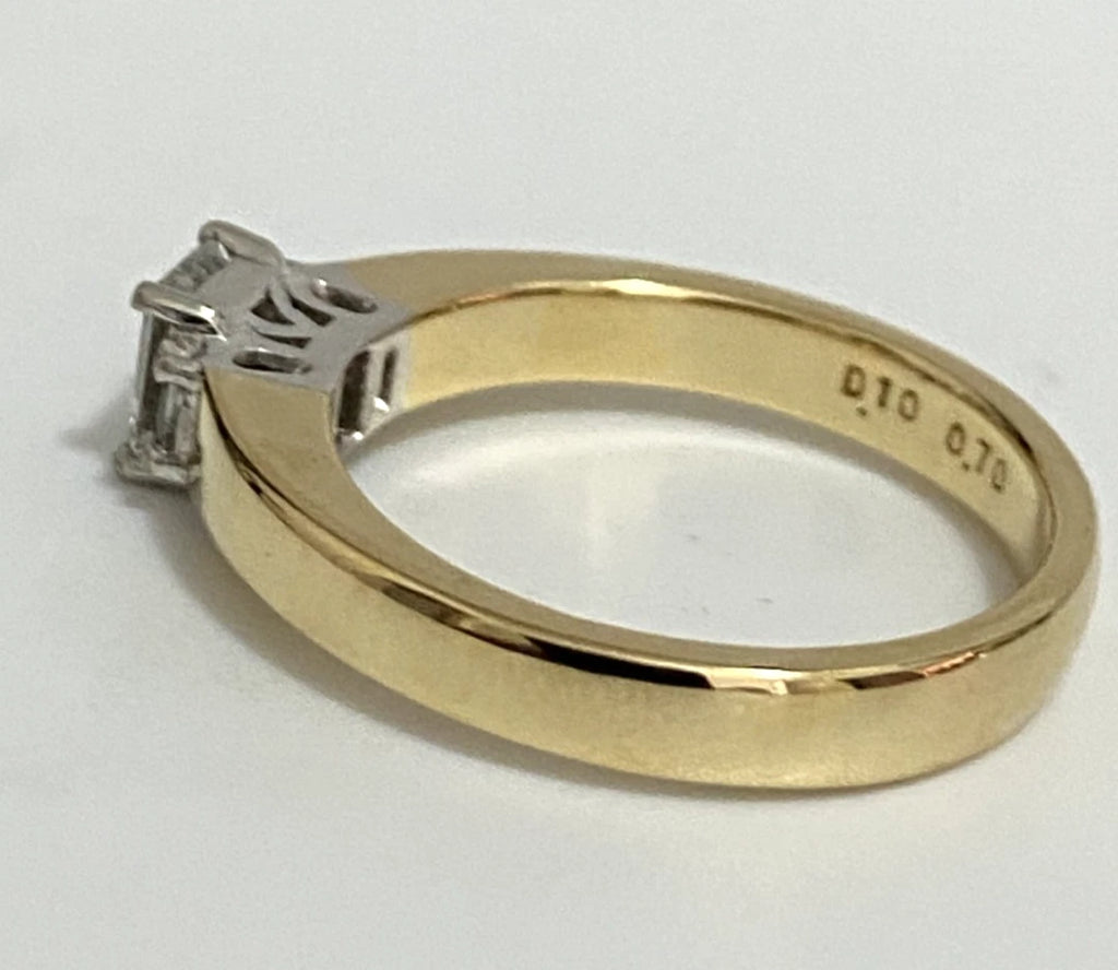 18K Yellow Gold & Diamond Solitaire Engagement Ring - Size T (US 9.75)
