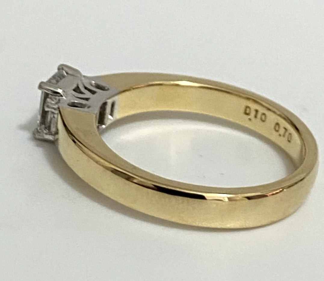 18K Yellow Gold & Diamond Solitaire Engagement Ring - Size T (US 9.75)