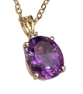 10K Yellow Gold Amethyst pendant 20.5mm