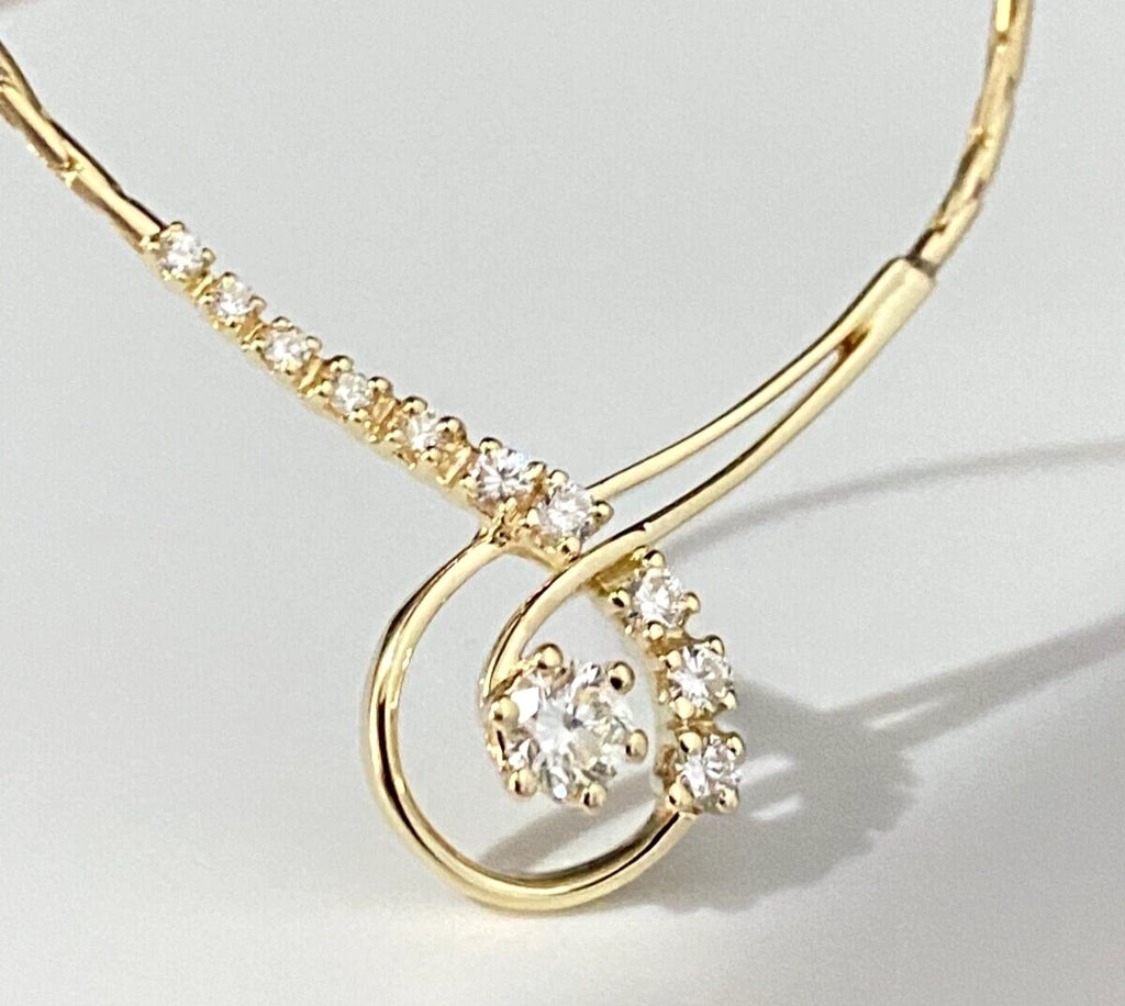 14K Yellow Gold & 0.50CT Diamond Necklace 41cm Long