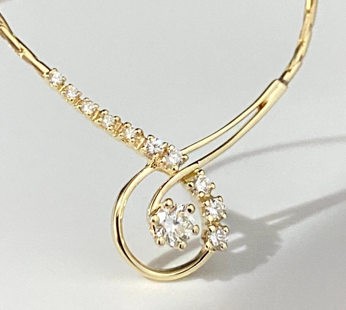 14K Yellow Gold & 0.50CT Diamond Necklace 41cm Long