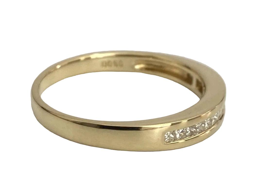 18K Yellow Gold 0.50CT Diamond Eternity Wedding Band Ring Size N 1/2 (US 7)