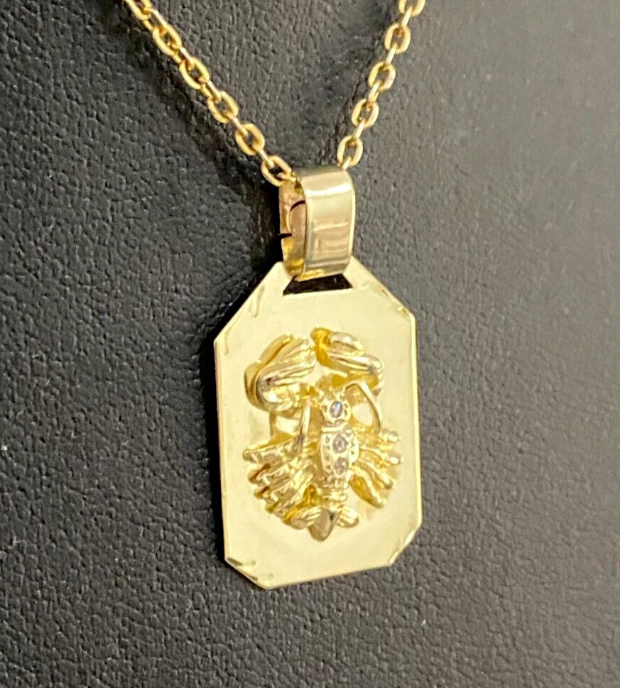 14K Yellow Gold Scorpio Zodiac Sign Pendant