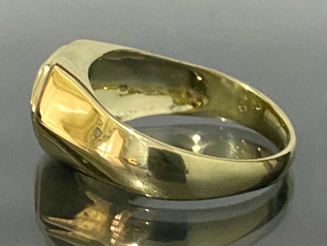 18K Yellow Gold & Diamond Men's Ring Size U - 10 1/2