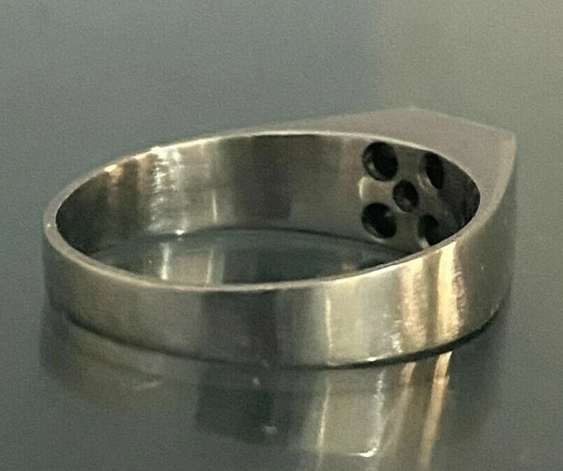 18K White Gold & Diamond Signet Gent's Ring Size M 1/2 - 6 1/4