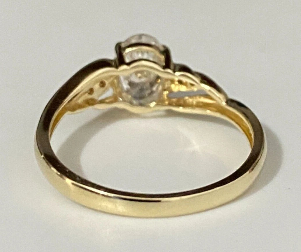 9K Yellow Gold & 1.0CT Diamond Single Stone Ring Size O - 7