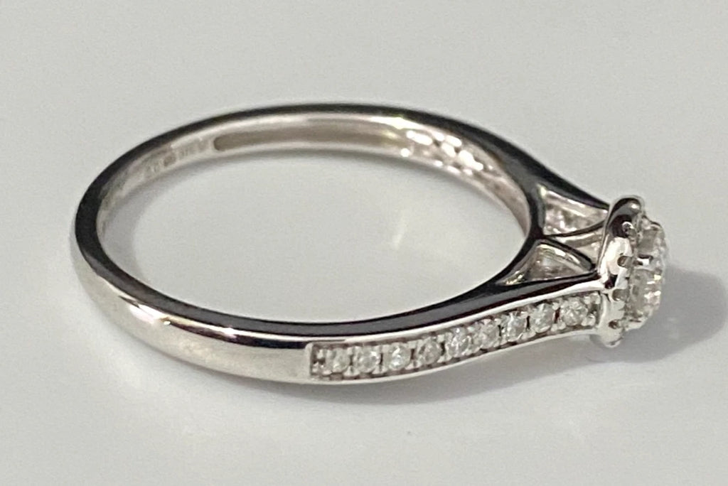 9K White Gold & 0.33CT Diamond Engagement Ring Size L 1/2 - 6