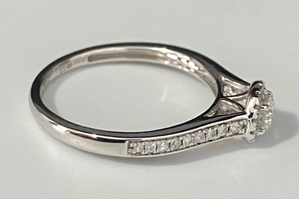 9K White Gold & 0.33CT Diamond Engagement Ring Size L 1/2 - 6