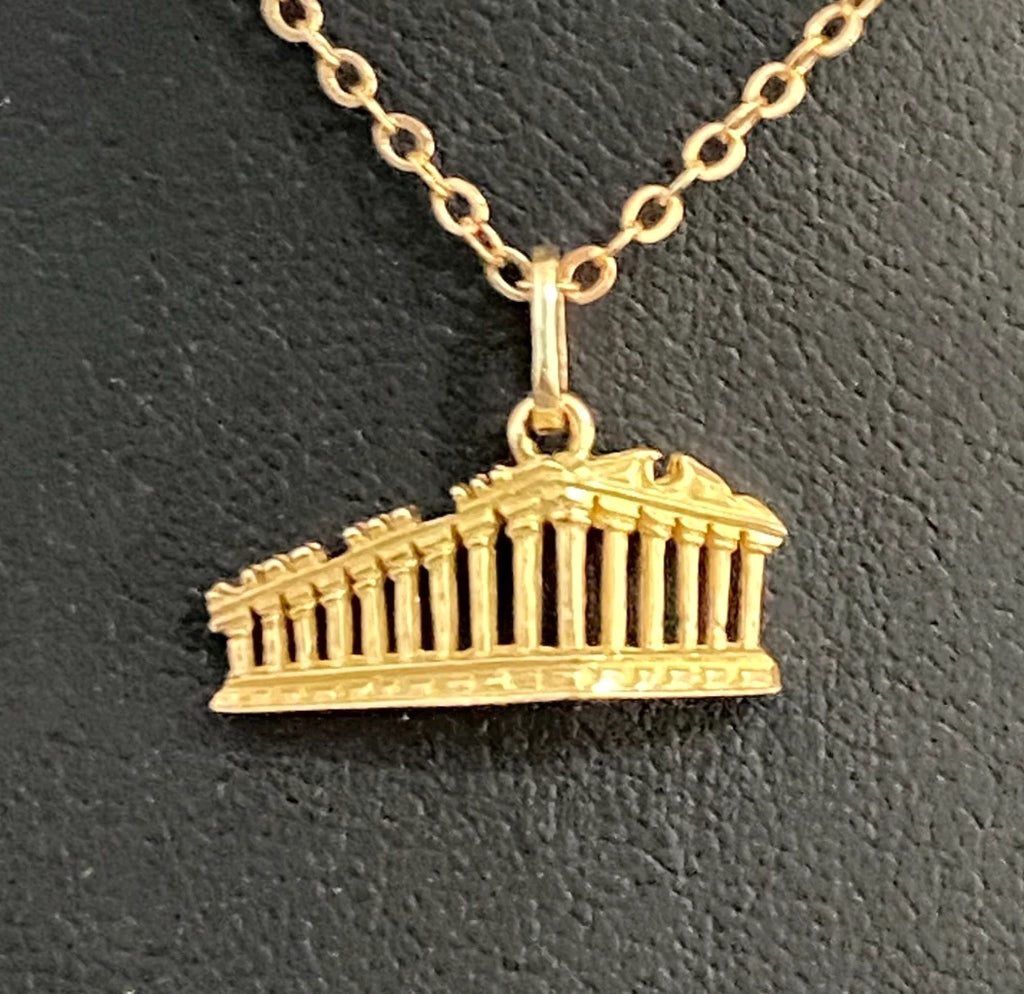 18K Yellow Gold Parthenon Acropolis Pendant