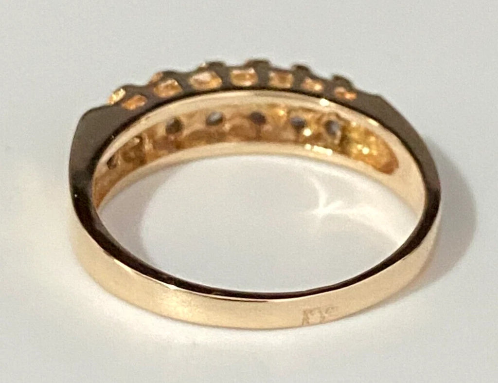 14K Yellow Gold & Cubic Zirconia Dress Ring Size N - 6 1/2